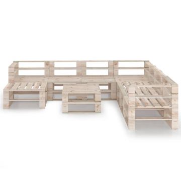 vidaXL Set mobilier grădină din paleți, 9 piese, lemn de pin