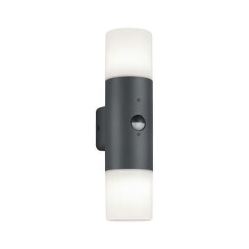 Aplica exterior Ascot, negru, 2 x E27, IP44, 40W, senzor miscare