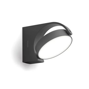 Aplica exterior Philips Mimosa Wall, antracit, aluminiu,  IP44, 7 W, 4100 K