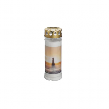 Candela Bolsius capac anti-vant, alb-portocaliu, 168 h