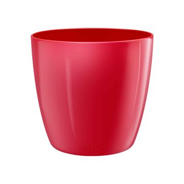 Ghiveci Elho Brussels Diamond, plastic, rosu, diametru 18 cm, 17 cm