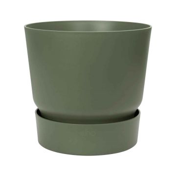 Ghiveci Elho Greenville Round, plastic, verde, diametru 18 cm, 16 cm