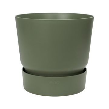 Ghiveci Elho Greenville Round, plastic, verde, diametru 40 cm, 36.8 cm