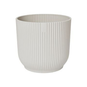 Ghiveci Elho Vibes Round, plastic, alb, diametru 14 cm, 13 cm