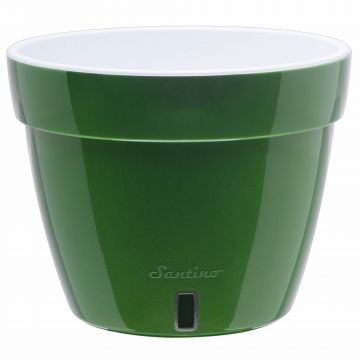 Ghiveci Santino Asti, plastic, verde, 18 l, diametru 34 cm, 28 cm