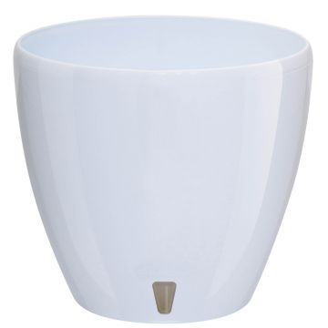 Ghiveci Santino Deco Twin, plastic, alb simplu, 2.5 l, diametru 17 cm, 15 cm