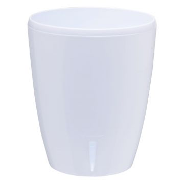 Ghiveci Santino Orchidea Twin, plastic, alb, 2 l, diametru 15 cm, 18 cm
