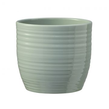 Ghiveci SK Bergamo Pure, ceramica, vernil, diametru 21 cm, 20 cm