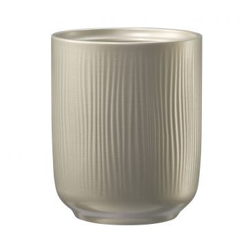 Ghiveci SK Falun Glamour, ceramica, gri bej metalic, diametru 15 cm, 15 cm