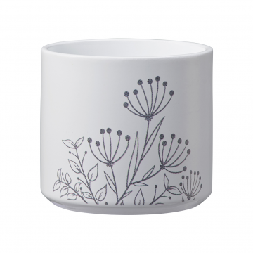 Ghiveci SK Las Vegas Ornaments, ceramica, alb, diametru 8 cm, 7 cm