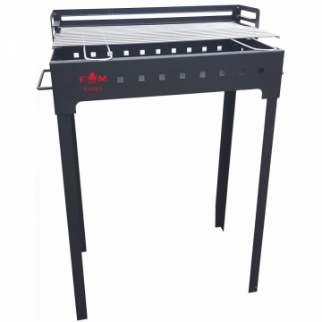 Gratar gradina FM Grill Economic, carbuni/lemn, otel, demontabil, 58 x 30 cm