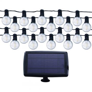 Instalatie luminoasa solara HEPOL, negru, 25 becuri LED, lumina calda, 760 cm