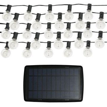Instalatie solara cu LED Hepol , 25 x LED G40, lumina multicolora, 760 cm