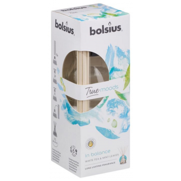 Odorizant cu betisoare Bolsius True Moods, ceai alb si menta, 45 ml