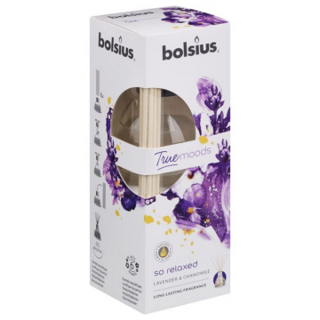 Odorizant cu betisoare Bolsius True Moods, lavanda si musetel, 45 ml