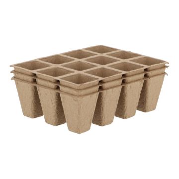 Set 3 ghivece pentru răsaduri Esschert Design Eco, 16,3 x 12,3 cm