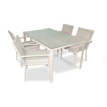 Set mobilier de gradina, Jumilla, Leros 140, Maro deschis