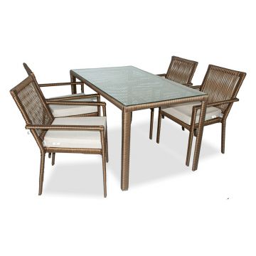 Set mobilier de gradina, Jumilla, Leros 140, Maro inchis