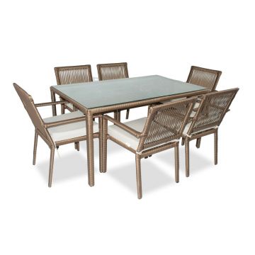 Set mobilier de gradina, Jumilla, Leros 150, Maro inchis