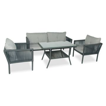 Set mobilier de gradina, Jumilla, Shangai 3, Gri