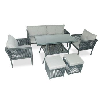 Set mobilier de gradina, Jumilla, Shangai 4, Gri