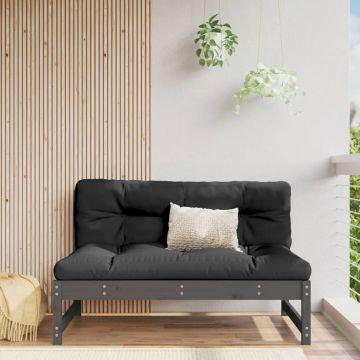 vidaXL Canapea de mijloc, 120x80 cm, gri, lemn masiv de pin