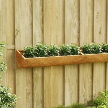 vidaXL Jardinieră de perete pentru grădină, 50x16x10 cm, oțel corten