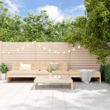 vidaXL Set mobilier de grădină cu perne, 4 piese, lemn masiv