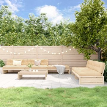 vidaXL Set mobilier relaxare de grădină & perne 6 piese lemn masiv pin