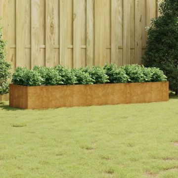 vidaXL Strat înălțat de grădină, 280x80x40 cm, oțel corten
