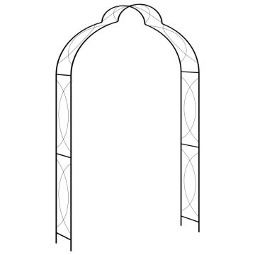 Arcadă de grădină negru 150 x 34 x 240 cm fier