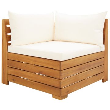 Canapea colț modulară cu perne 1 buc. lemn masiv de acacia