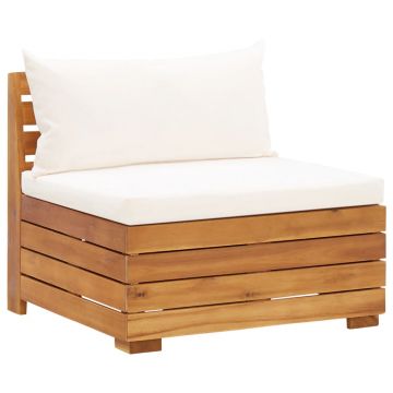Canapea mijloc modulară cu perne 1 buc. lemn masiv de acacia