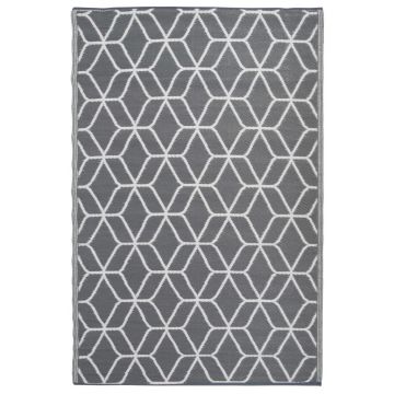 Esschert Design Covor de exterior gri și alb 180 x 121 cm OC25
