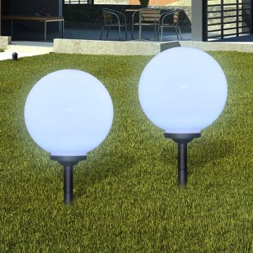 Lămpi solare de grădină in formă de glob cu țepușă LED 2 buc.