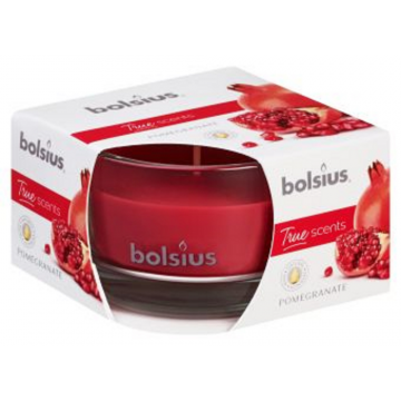Lumanare parfumata Bolsius True Scents, rosu, rodie, 50 x 80 mm
