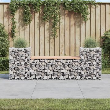 vidaXL Bancă de grădină cu gabion, 183x41x60,5 cm, lemn masiv Douglas