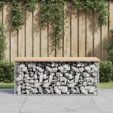 vidaXL Bancă de grădină, design gabion, 103x44x42cm, lemn masiv de pin