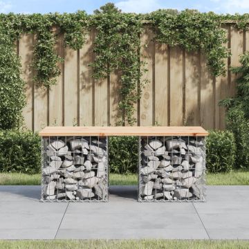 vidaXL Bancă de grădină, design gabion, 103x44x42cm, lemn masiv de pin