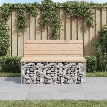 vidaXL Bancă de grădină, design gabion, 103x70x65cm, lemn masiv de pin