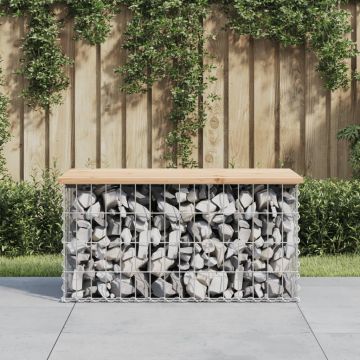vidaXL Bancă de grădină, design gabion, 83x44x42 cm, lemn masiv de pin