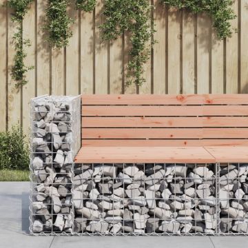 vidaXL Bancă de grădină design gabion 92x71x65,5 cm lemn masiv Douglas