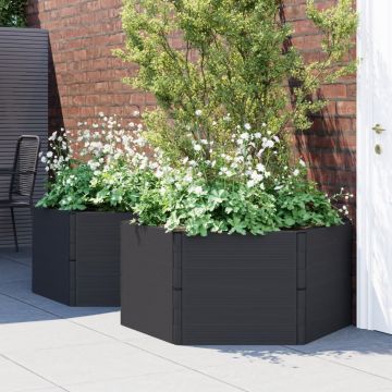 vidaXL Jardiniere de grădină, 2 buc., antracit, PP