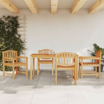 vidaXL Set masă pentru grădină, lemn masiv de tec, 5 piese