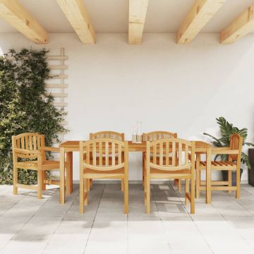 vidaXL Set mobilier de grădină, 7 piese, lemn masiv de tec