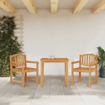 vidaXL Set mobilier pentru grădină, 3 piese, lemn masiv de tec