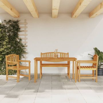 vidaXL Set mobilier pentru grădină, 4 piese, lemn masiv de tec