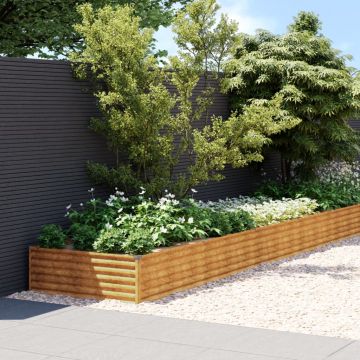 vidaXL Strat înălțat de grădină, 1150x100x36 cm, oțel corten