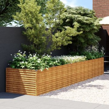 vidaXL Strat înălțat de grădină, 479x100x69 cm, oțel corten
