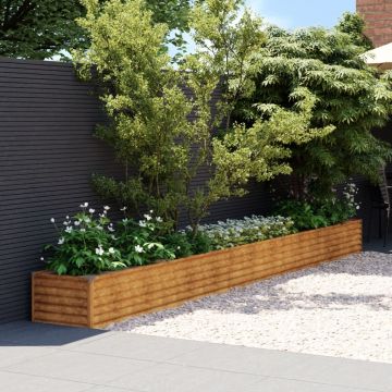 vidaXL Strat înălțat de grădină, 482x50x36 cm, oțel corten